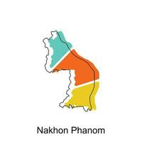 Nakhon fantasma mapa. vetor mapa do Tailândia Projeto modelo com esboço gráfico esboço estilo isolado em branco fundo