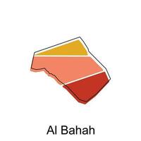 al bahah mapa. vetor mapa do saudita arábia capital país colorida projeto, ilustração Projeto modelo em branco fundo