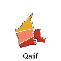 mapa do qatif Projeto modelo, mundo mapa internacional vetor modelo com esboço gráfico esboço estilo isolado em branco fundo