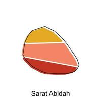 sarat abidah mapa. vetor mapa do saudita arábia capital país colorida projeto, ilustração Projeto modelo em branco fundo