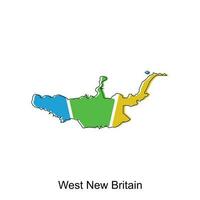 mapa do oeste Novo Grã-Bretanha vetor Projeto modelo, nacional fronteiras e importante cidades ilustração