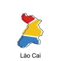 mapa do lao cai moderno esboço Alto detalhado ilustração mapa, mundo mapa país vetor ilustração modelo