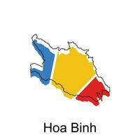 mapa do hoa binh moderno esboço Alto detalhado ilustração mapa, mundo mapa país vetor ilustração modelo