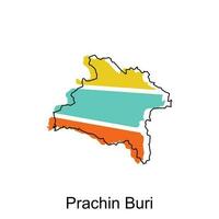 prachin buri mapa. vetor mapa do Tailândia Projeto modelo com esboço gráfico esboço estilo isolado em branco fundo