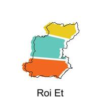 mapa do roi et vetor Projeto modelo, nacional fronteiras e importante cidades ilustração