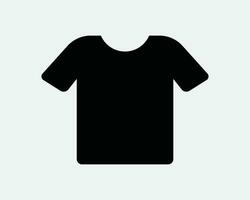 camisa ícone. t camisa vestir tecido moda vestuário tee roupas. simples Preto branco placa símbolo forma ilustração obra de arte gráfico clipart eps vetor