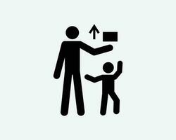 manter Fora do alcance do crianças criança criança segurança seguro Preto branco silhueta símbolo ícone placa gráfico clipart obra de arte ilustração pictograma vetor