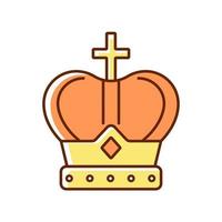 ícone de cor rgb da coroa real vetor