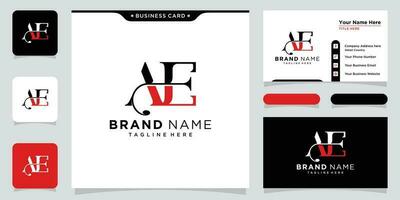 inicial carta ae luxo logotipo Projeto com o negócio cartão Projeto vetor