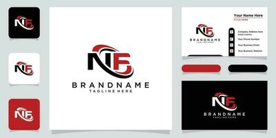 inicial carta nf logotipo Projeto modelo com o negócio cartão Projeto Prêmio vetor