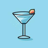 vetor do uma plano ícone do uma martini vidro com a laranja guarnição, enfeite, adorno