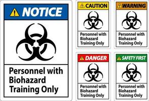 Atenção rótulo pessoal com risco biológico Treinamento só vetor