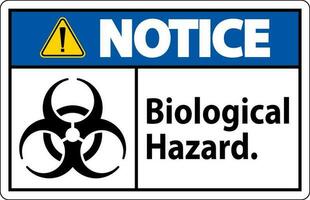 aviso prévio rótulo biológico perigo em branco fundo vetor