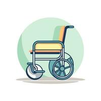 vetor do uma cadeira de rodas com rodas em uma branco fundo