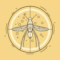 vetor do uma mosquito em uma vibrante amarelo fundo