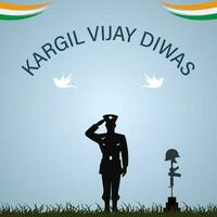 Kargil vijay divas pessoas lembrando e a comemorar vitória dia do indiano exército vetor