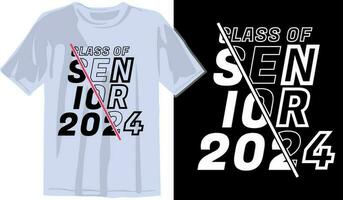 Senior classe saudações, convite cartão. texto para graduação projeto, parabéns evento, camiseta, festa, Alto escola ou Faculdade diplomado. Senior 2024 classe do 2024 graduação vetor