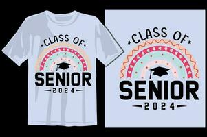 Senior classe saudações, convite cartão. texto para graduação projeto, parabéns evento, camiseta, festa, Alto escola ou Faculdade diplomado. Senior 2024 classe do 2024 graduação vetor