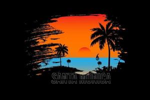 santa monica cor laranja e azul vetor