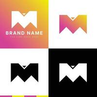 simples isolado inicial carta m logotipo vetor branding. utilizável para o negócio e branding logotipos. plano vetor logotipo Projeto modelo elemento.