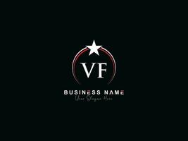 inicial luxo vf círculo logotipo carta, mínimo real Estrela vf logotipo símbolo para o negócio vetor