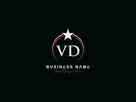 inicial luxo vd círculo logotipo carta, mínimo real Estrela vd logotipo símbolo para o negócio vetor