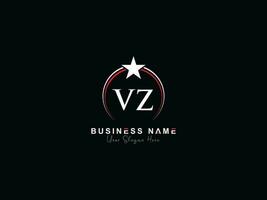 inicial luxo vz círculo logotipo carta, mínimo real Estrela vz logotipo símbolo para o negócio vetor
