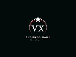 inicial luxo vx círculo logotipo carta, mínimo real Estrela vx logotipo símbolo para o negócio vetor