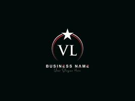 inicial luxo vl círculo logotipo carta, mínimo real Estrela vl logotipo símbolo para o negócio vetor