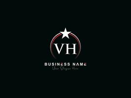 inicial luxo vh círculo logotipo carta, mínimo real Estrela vh logotipo símbolo para o negócio vetor