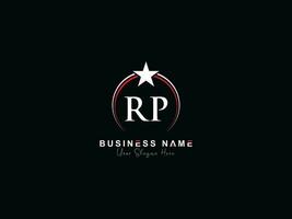 real Estrela rp círculo logotipo, minimalista luxo rp logotipo carta vetor
