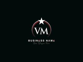 inicial luxo vm círculo logotipo carta, mínimo real Estrela vm logotipo símbolo para o negócio vetor