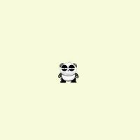 fofa e adorável panda ícone e logotipo vetor ilustração