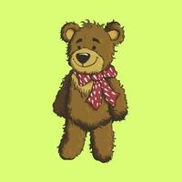 Urso de pelúcia Urso ilustração com fofura e adorável acessórios vetor