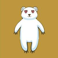 fofa branco Urso animal ilustração vetor