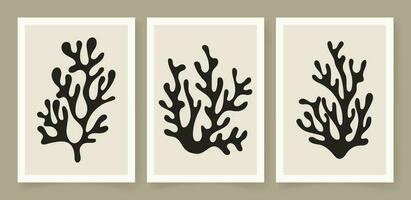 contemporâneo orgânico formas minimalista dentro Matisse estilo para parede decoração vetor