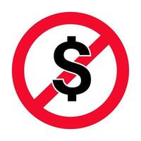 proibição ícone dólar usar. dólar regulamento. dólar restrição. vetor. vetor