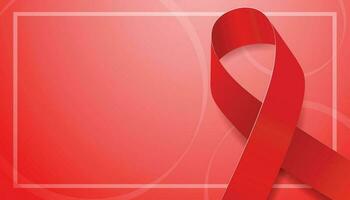 conceito de dia mundial da aids. modelo de banner com consciência de fita vermelha. ilustração vetorial. vetor