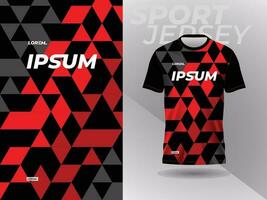 vermelho Preto camisa esporte jérsei brincar modelo Projeto para futebol, futebol, corrida, jogos, motocross, ciclismo, e corrida vetor