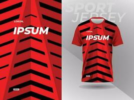 vermelho Preto camisa esporte jérsei brincar modelo Projeto para futebol, futebol, corrida, jogos, motocross, ciclismo, e corrida vetor