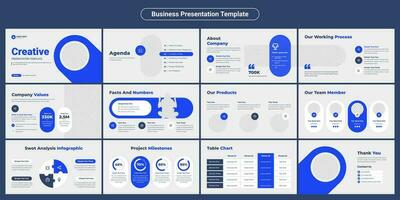 design de modelo de slides de apresentação de negócios criativos. use para fundo de apresentação moderno, design de folheto, controle deslizante de site, página de destino, relatório anual, perfil da empresa vetor