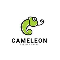 na moda e moderno verde camaleão logotipo vetor