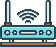 cor ícone para Wi-fi vetor