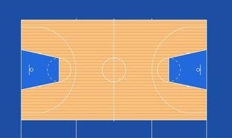 ilustração vetorial de quadra de basquete com marcações antigas de fiba vetor
