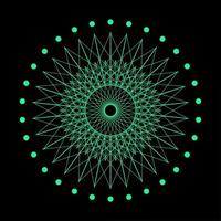 Mandala redonda circular verde ornamental contorno arte poligonal vetor