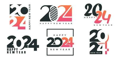 2024 feliz Novo ano logotipo texto Projeto. 2024 número Projeto modelo. vetor ilustração.