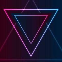 azul roxa retro néon laser triângulo abstrato fundo vetor