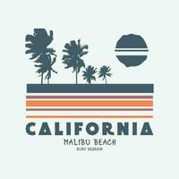 ilustração surfar Califórnia Veneza de praia vintage Projeto esporte tipografia camiseta gráficos vetor