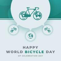 mundo bicicleta dia celebração vetor Projeto ilustração para fundo, poster, bandeira, anúncio, cumprimento cartão