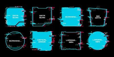 falha tecnologia bandeiras, tecnologia abstrato quadros vetor